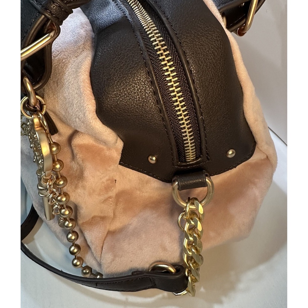 Juicy Couture Satchel Bag The Key To Juicy Blush Chocolate Velour NWT - Picture 6 of 16